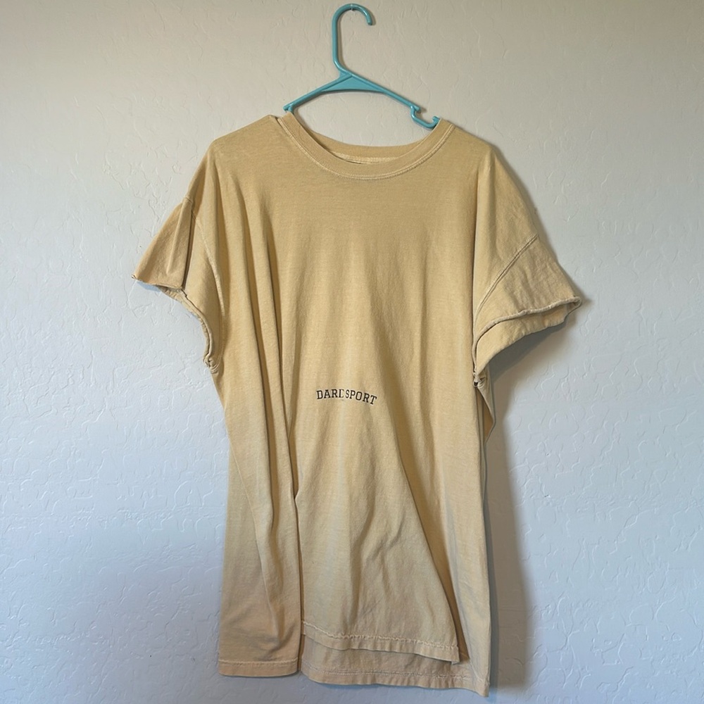 Light brown/ tan color cutoff T-shirt
